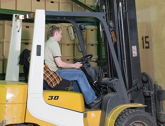 Forklift truck driver